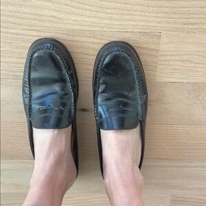 Bass Weejuns Black Loafer Mules